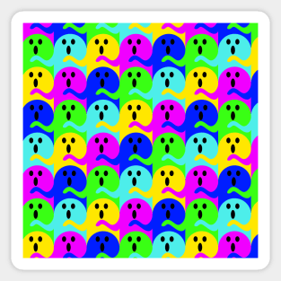 Ghost Tessellation Pattern (Neon) Sticker